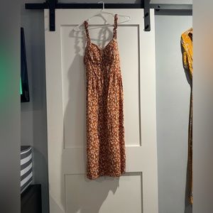 Juniors' A.U.W  Cinch Front Shirred Strap Midi Dress